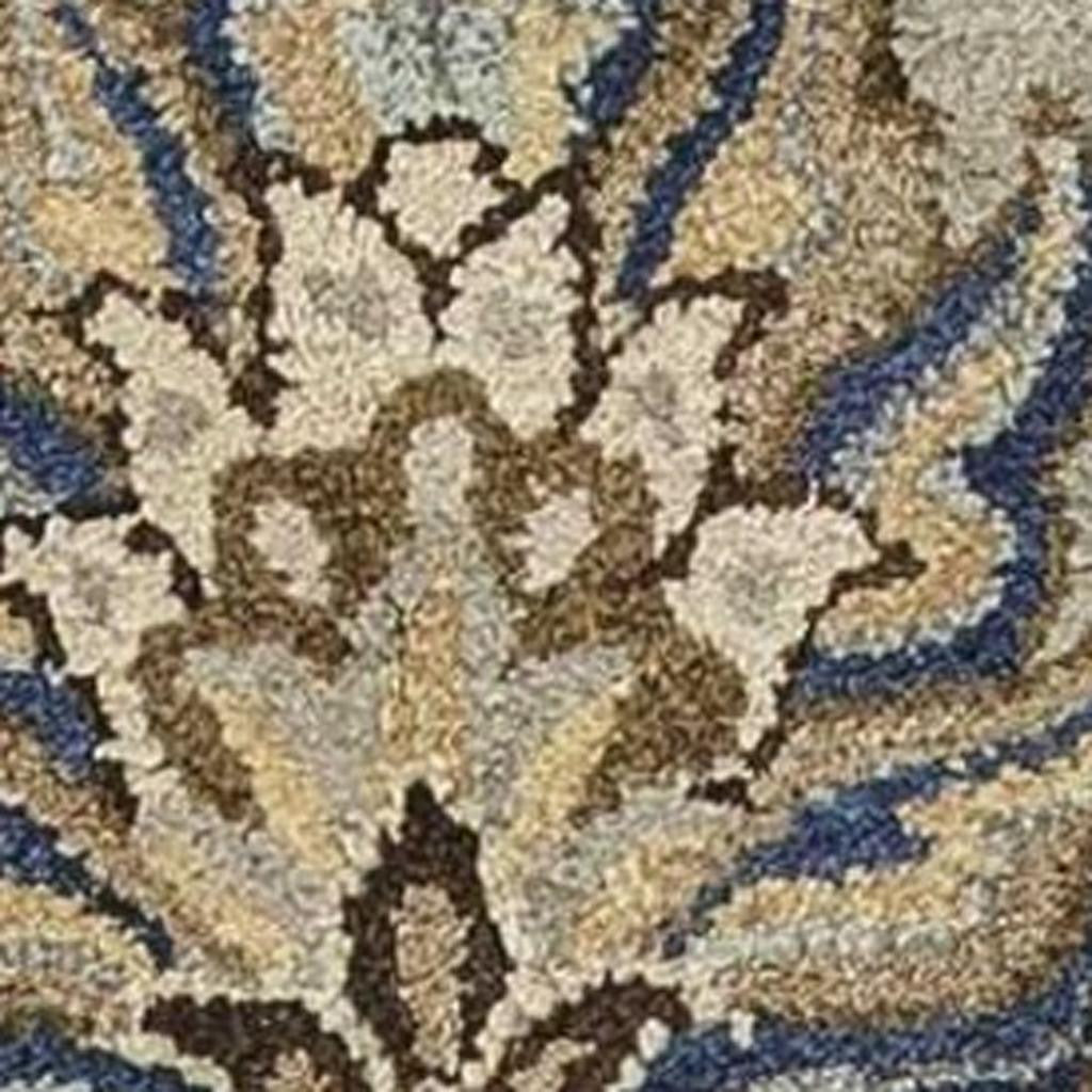 8' X 10' Gray Ivory And Brown Wool Floral Hand Tufted Area Rug-Area Rugs-DECOROLALA