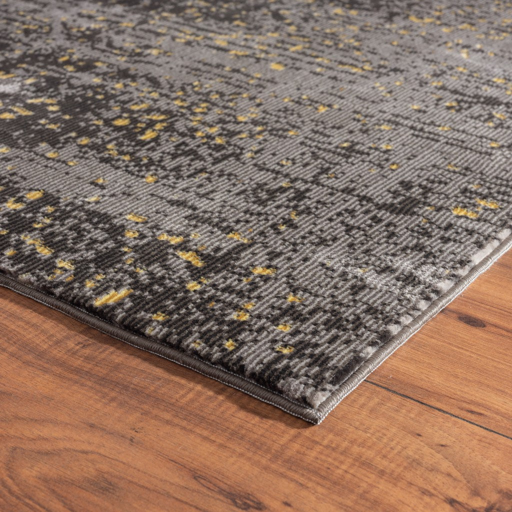 8' X 10' Gray and Yellow Abstract Sprinkle Area Rug-Area Rugs-DECOROLALA