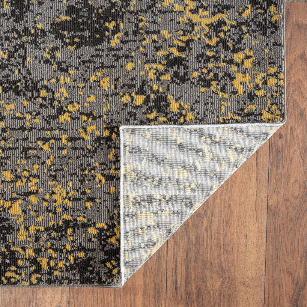 8' X 10' Gray and Yellow Abstract Sprinkle Area Rug-Area Rugs-DECOROLALA