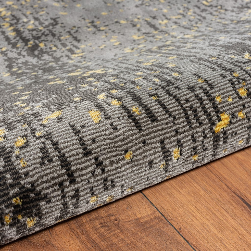 8' X 10' Gray and Yellow Abstract Sprinkle Area Rug-Area Rugs-DECOROLALA