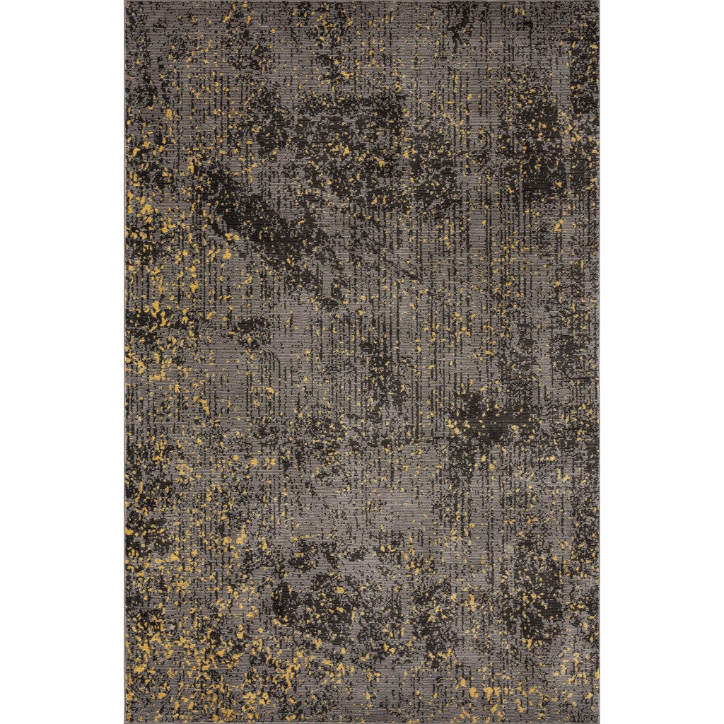 8' X 10' Gray and Yellow Abstract Sprinkle Area Rug-Area Rugs-DECOROLALA