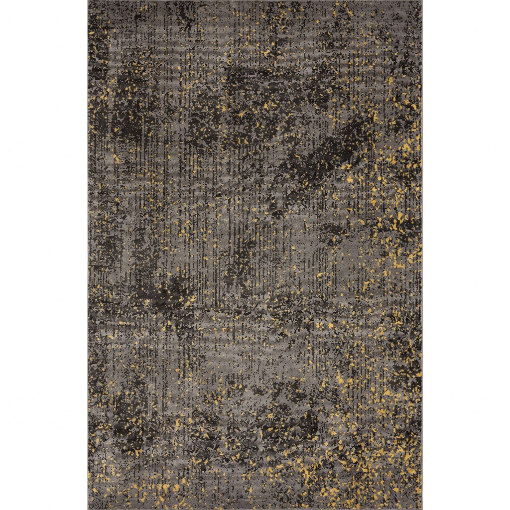 8' X 10' Gray and Yellow Abstract Sprinkle Area Rug-Area Rugs-DECOROLALA