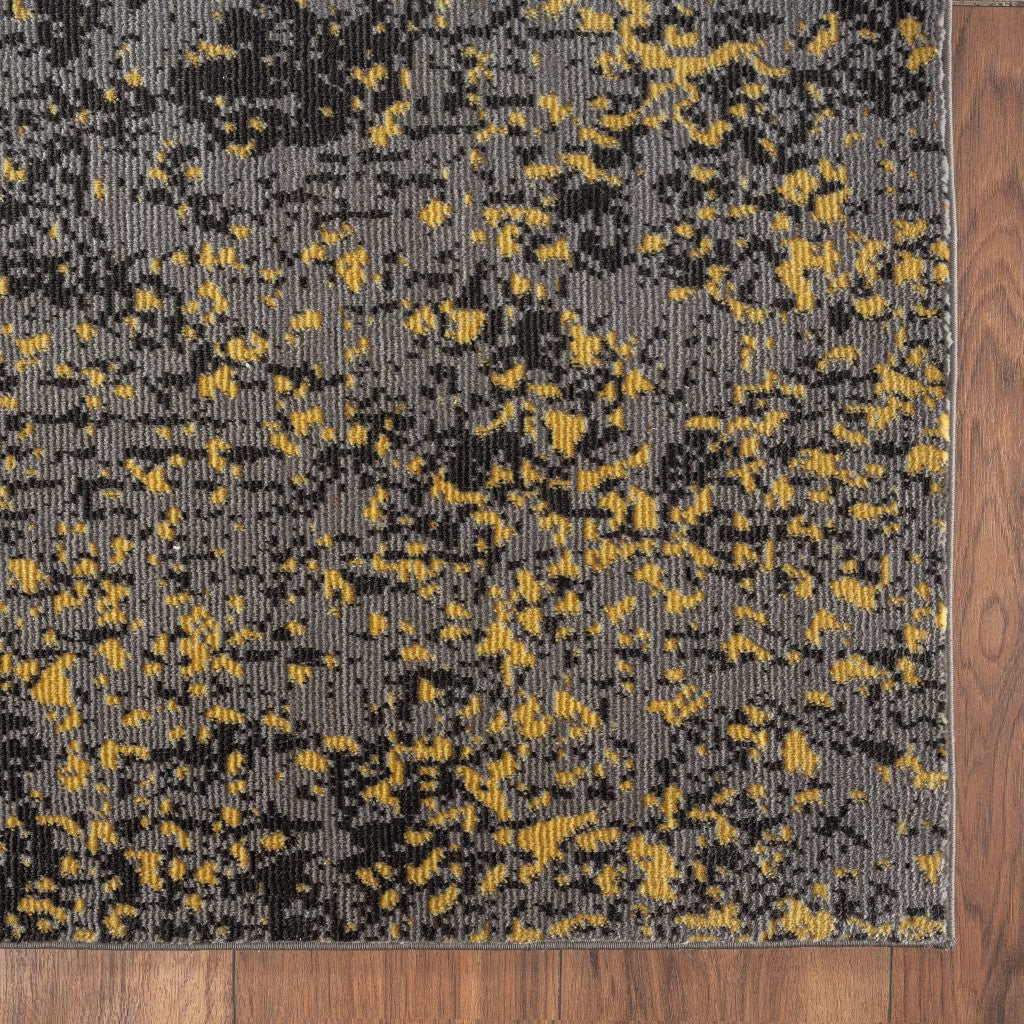 8' X 10' Gray and Yellow Abstract Sprinkle Area Rug-Area Rugs-DECOROLALA