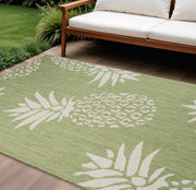 8' X 10' Green Indoor Outdoor Area Rug-Outdoor Rugs-DECOROLALA