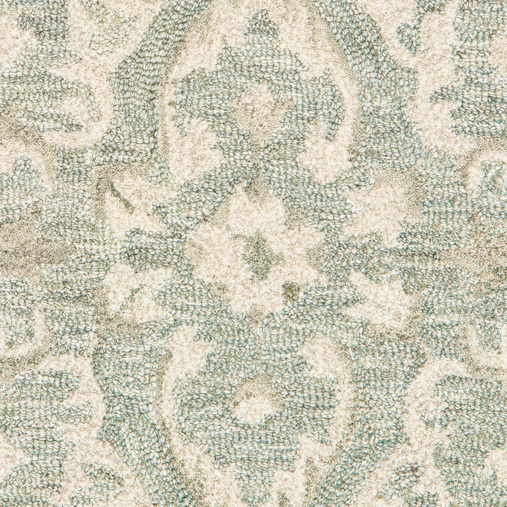 8' X 10' Green and Cream Medallion Area Rug-Area Rugs-DECOROLALA