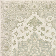 8' X 10' Green and Cream Medallion Area Rug-Area Rugs-DECOROLALA