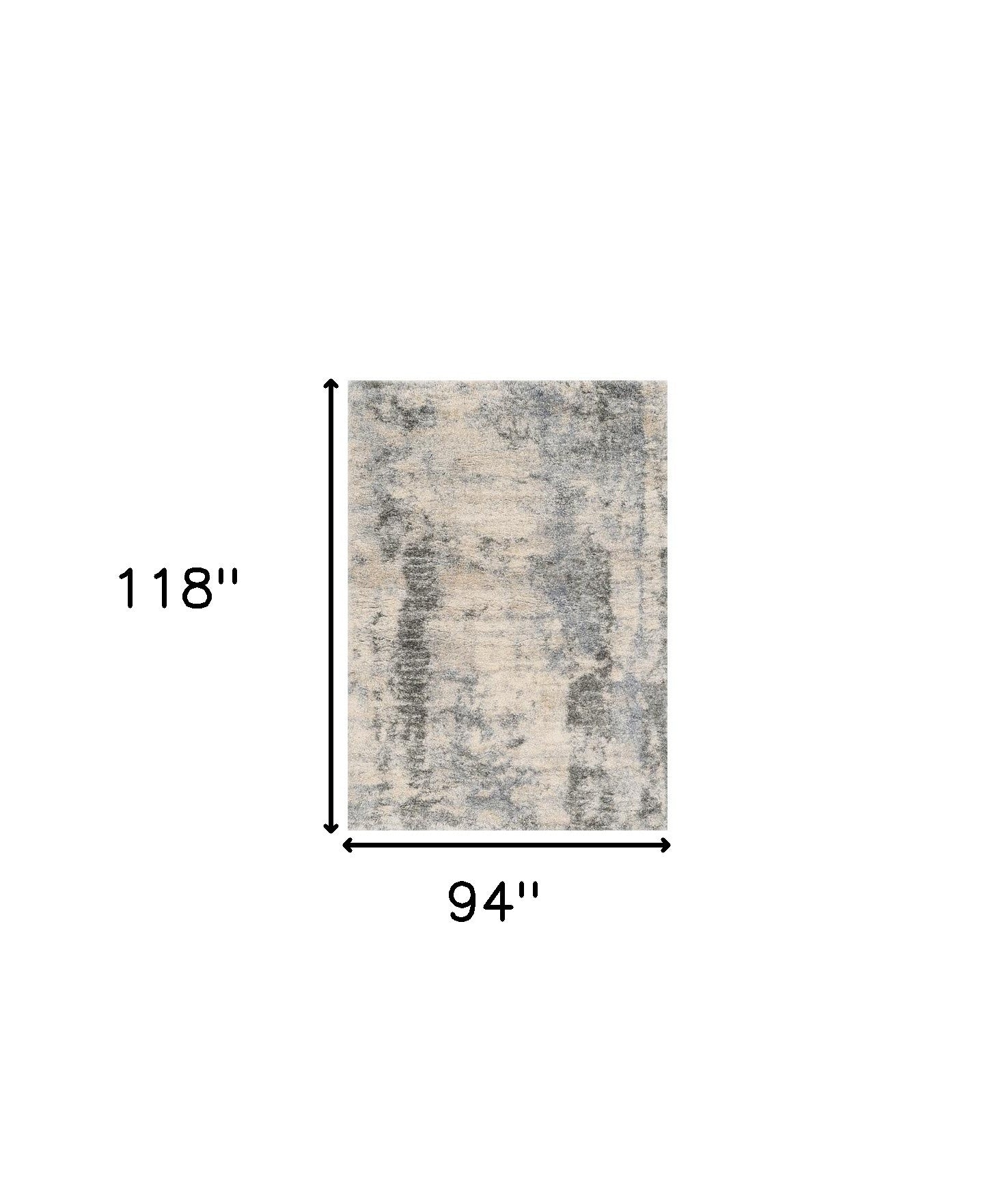 8' X 10' Ivory And Blue Abstract Area Rug-Area Rugs-DECOROLALA