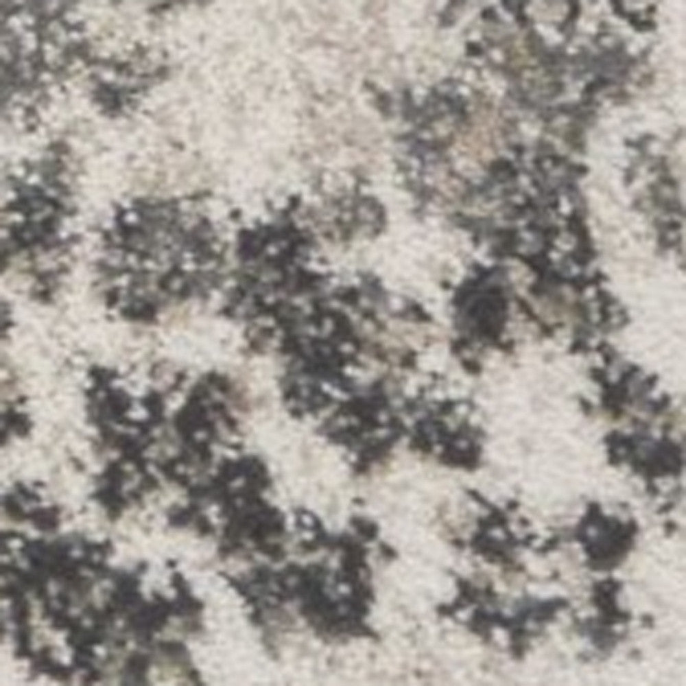 8' X 10' Ivory And Brown Floral Medallion Distressed Area Rug-Area Rugs-DECOROLALA