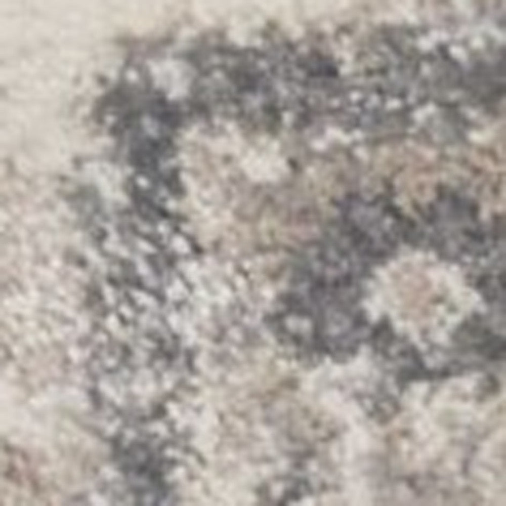 8' X 10' Ivory And Gray Floral Medallion Area Rug-Area Rugs-DECOROLALA