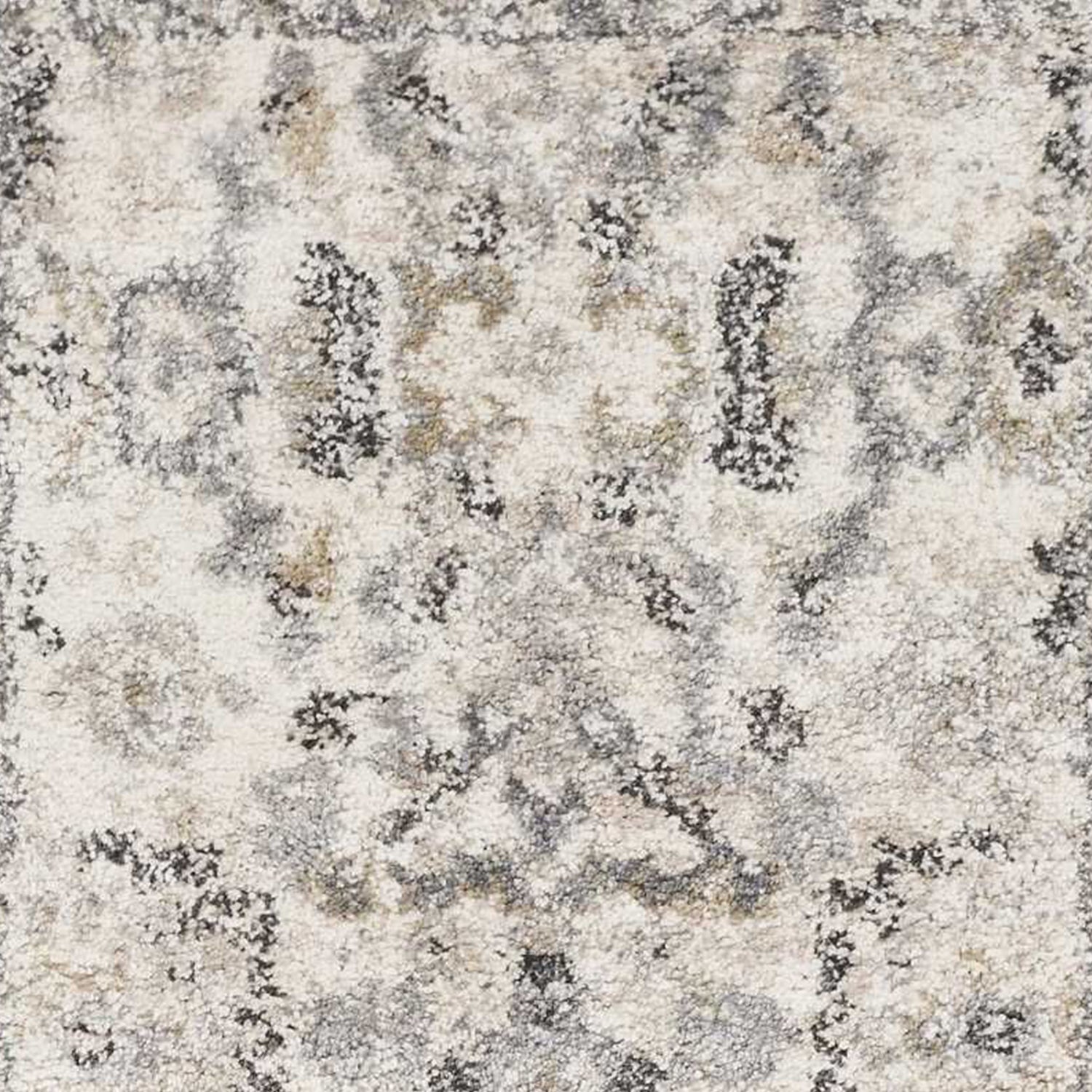 8' X 10' Ivory And Gray Floral Medallion Area Rug-Area Rugs-DECOROLALA