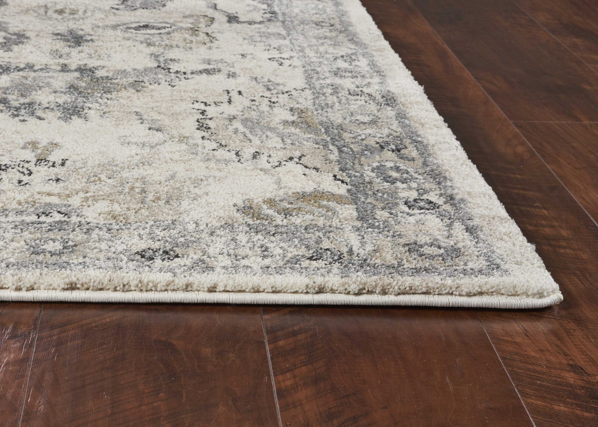8' X 10' Ivory And Gray Floral Medallion Area Rug-Area Rugs-DECOROLALA