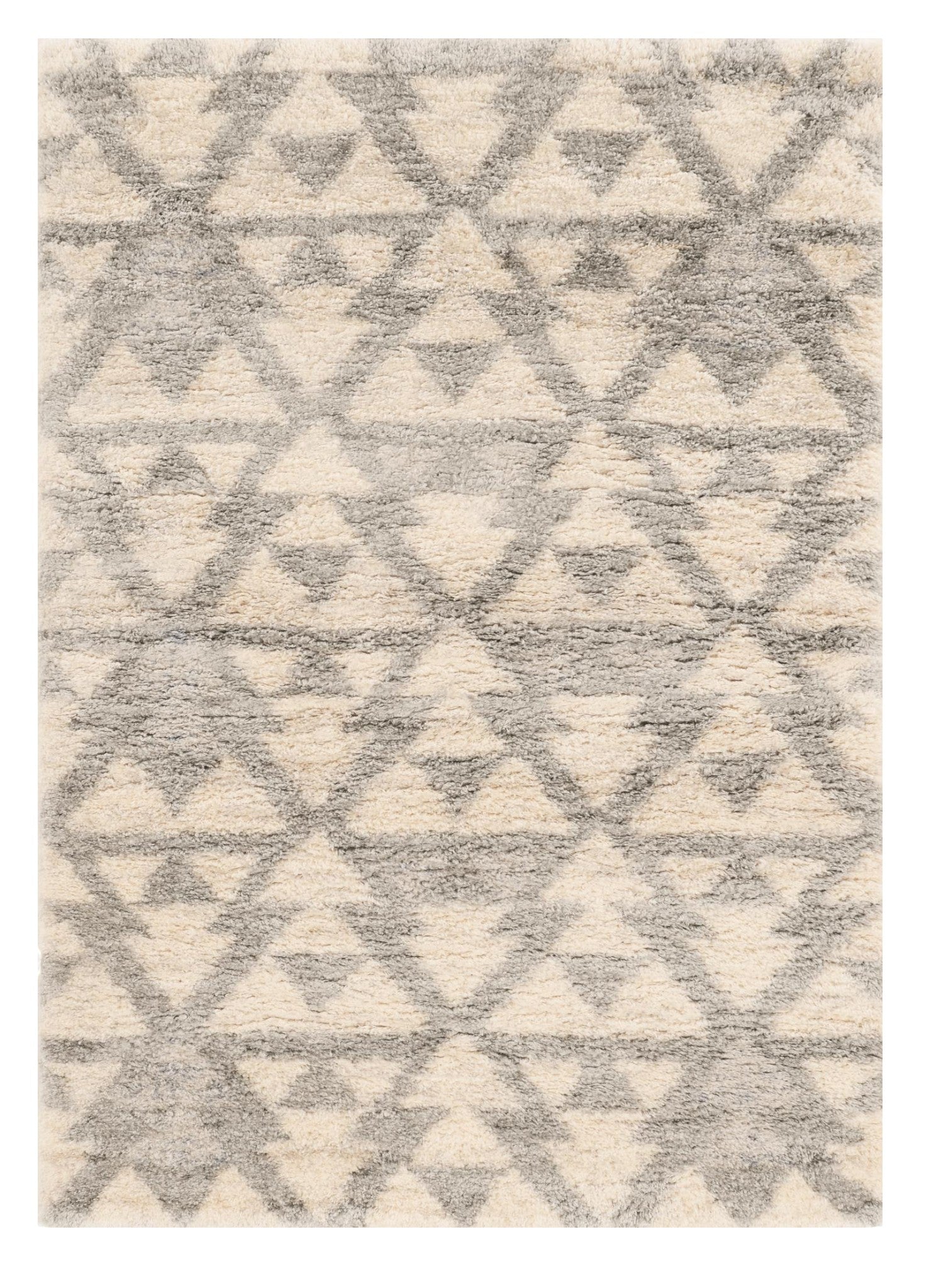 8' X 10' Ivory And Gray Geometric Area Rug-Area Rugs-DECOROLALA