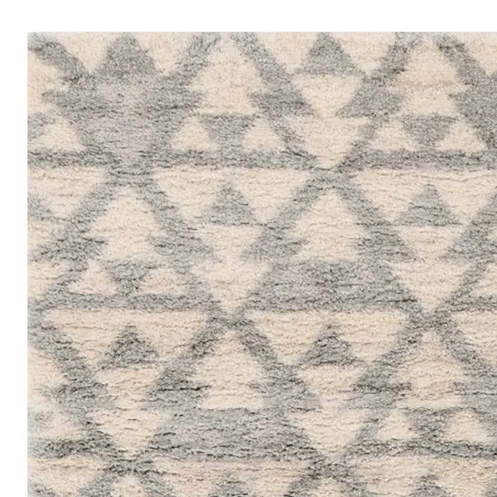 8' X 10' Ivory And Gray Geometric Area Rug-Area Rugs-DECOROLALA