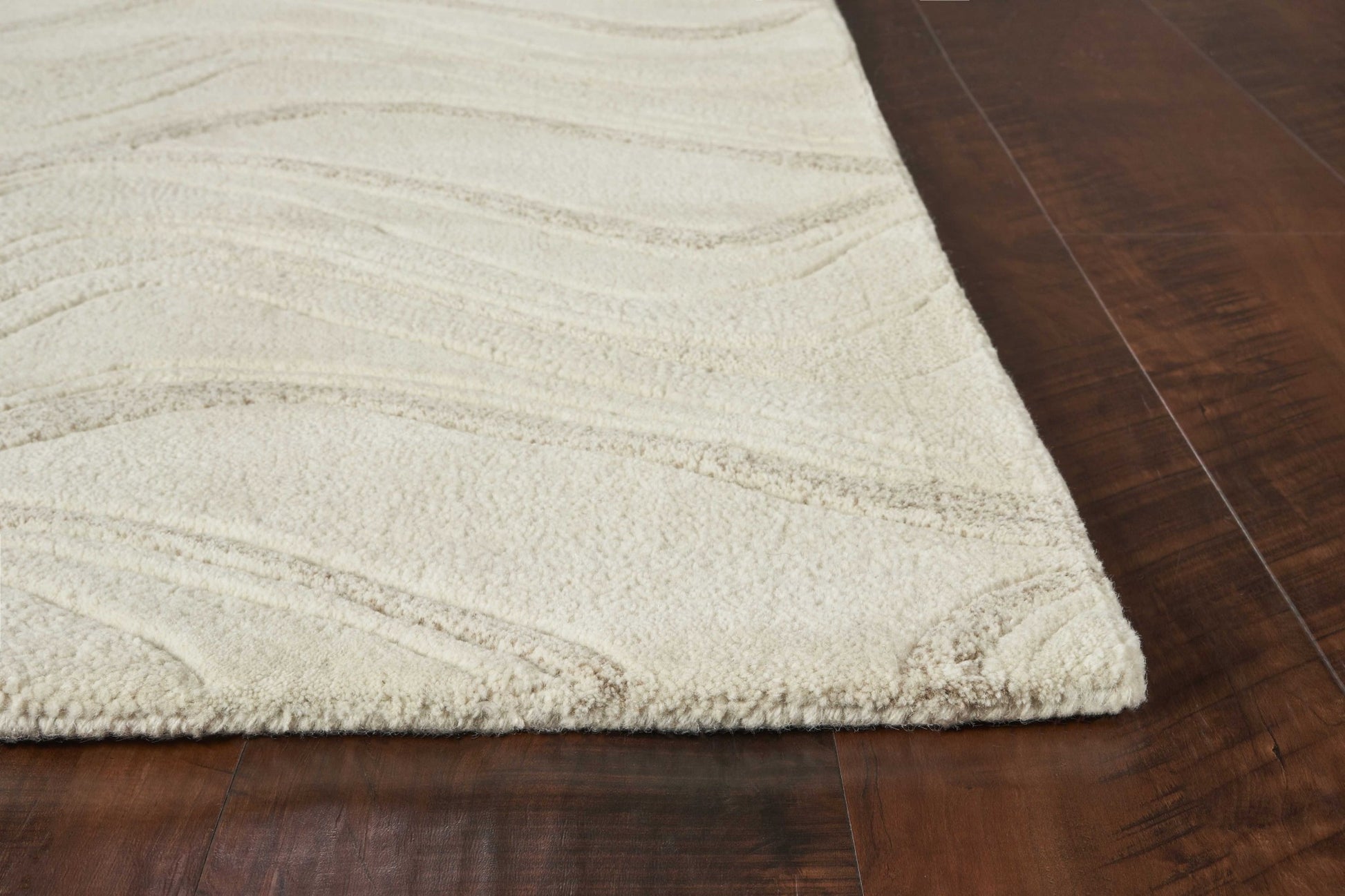 8' X 10' Ivory And Gray Wool Abstract Hand Tufted Area Rug-Area Rugs-DECOROLALA