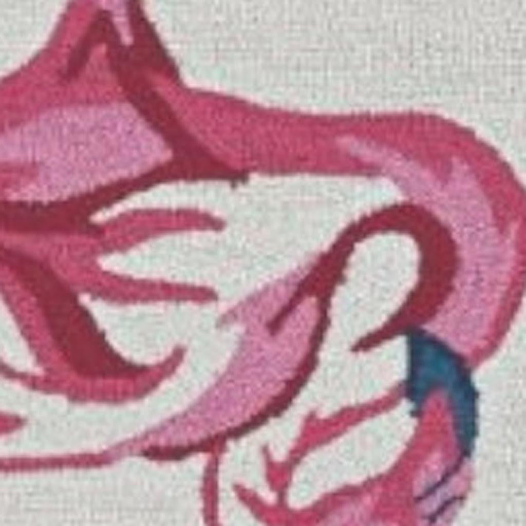 8' X 10' Ivory And Pink Flamingo Hand Hooked Area Rug-Area Rugs-DECOROLALA