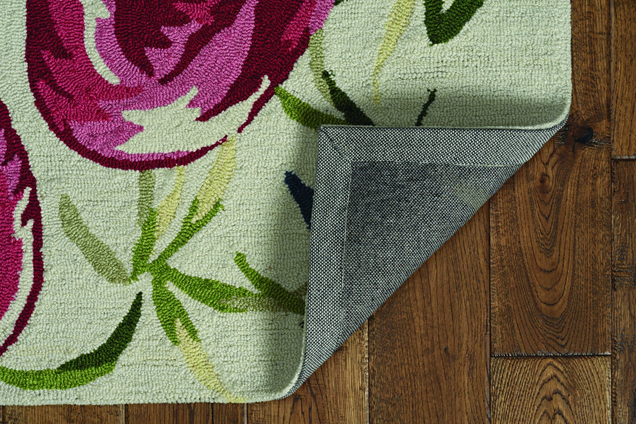 8' X 10' Ivory And Pink Flamingo Hand Hooked Area Rug-Area Rugs-DECOROLALA