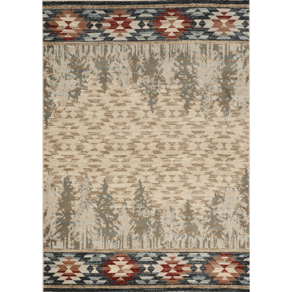8' X 10' Ivory Southwestern Indoor Outdoor Area Rug-Outdoor Rugs-DECOROLALA