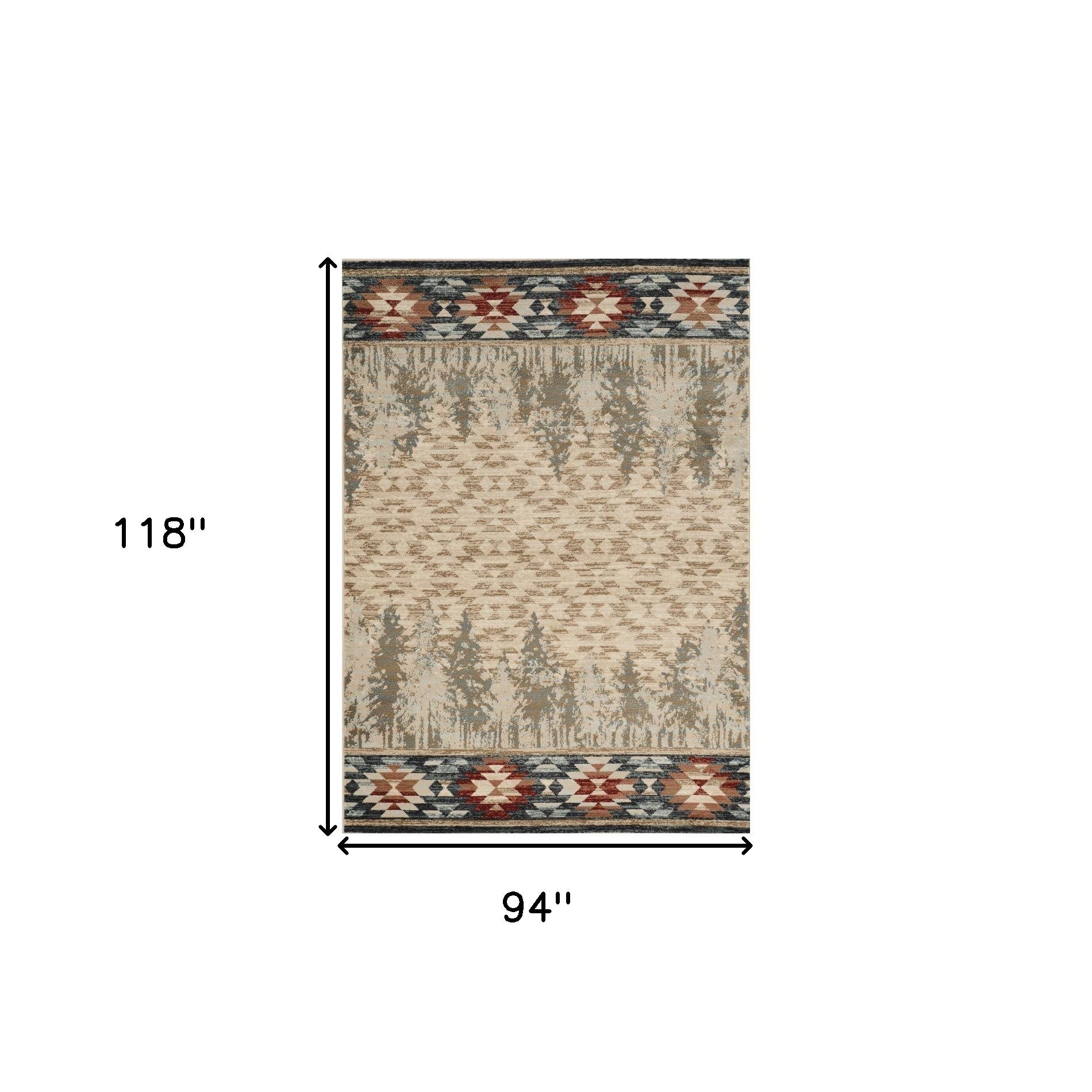 8' X 10' Ivory Southwestern Indoor Outdoor Area Rug-Outdoor Rugs-DECOROLALA