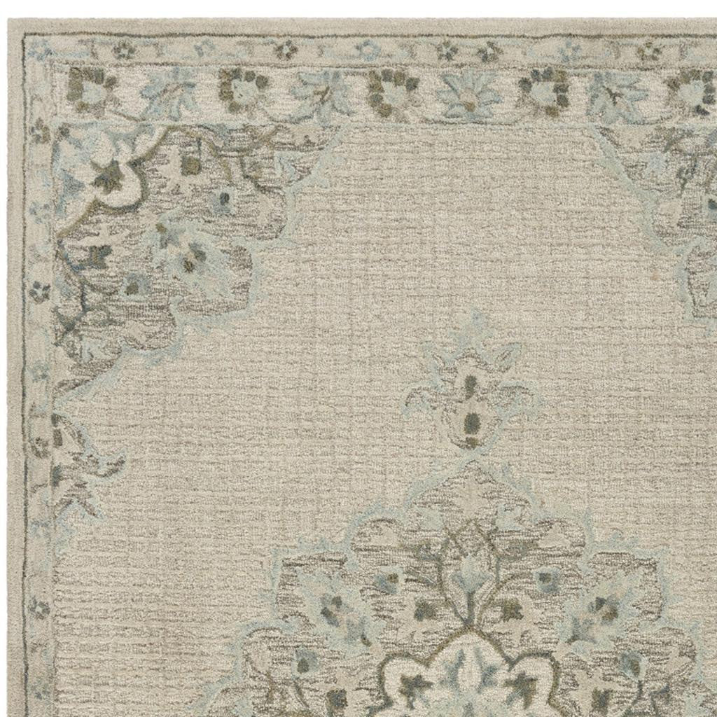 8' X 10' Ivory Wool Handmade Area Rug-Area Rugs-DECOROLALA