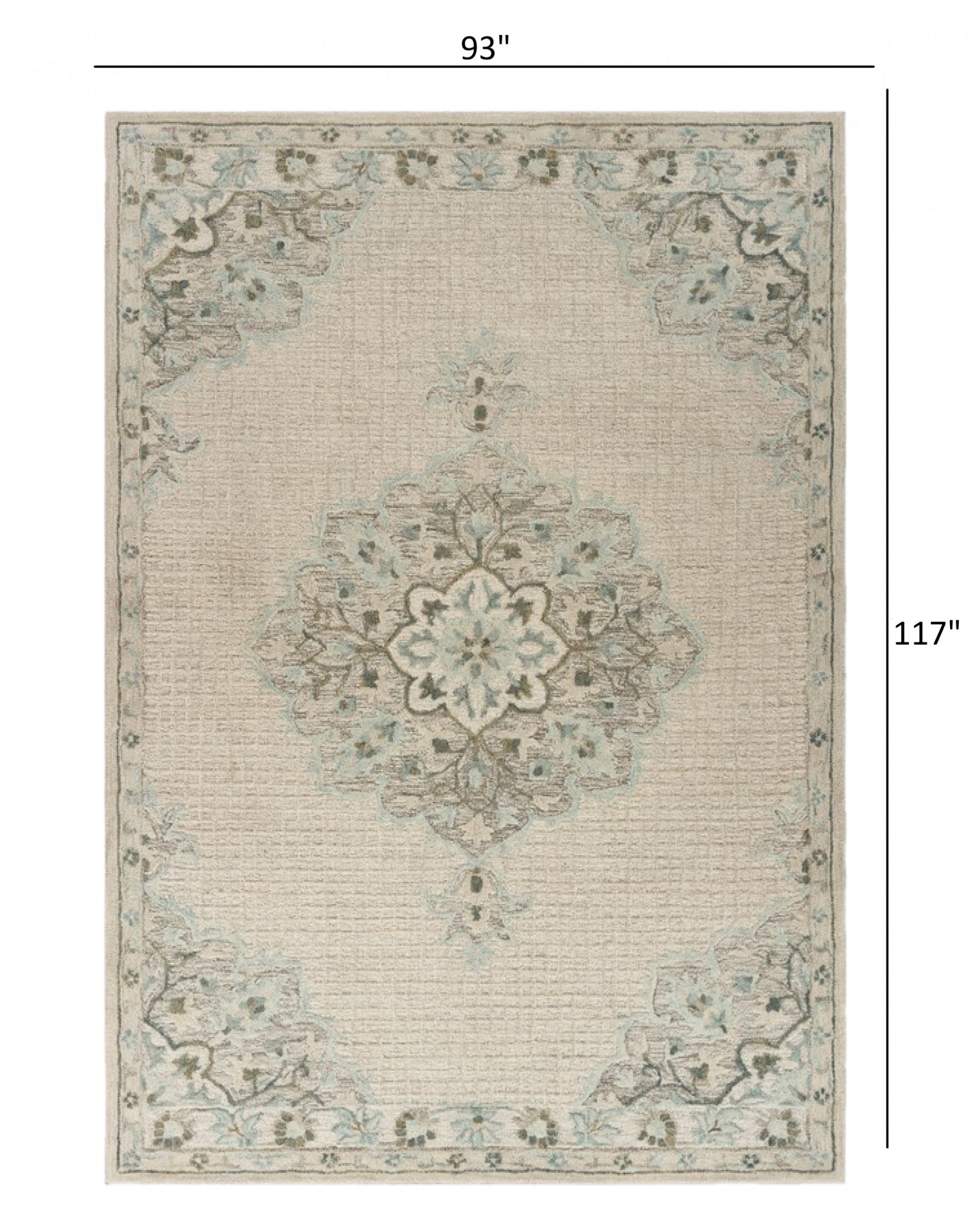 8' X 10' Ivory Wool Handmade Area Rug-Area Rugs-DECOROLALA