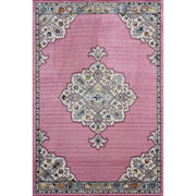 8' X 10' Pink Traditional Medallion Area Rug-Area Rugs-DECOROLALA
