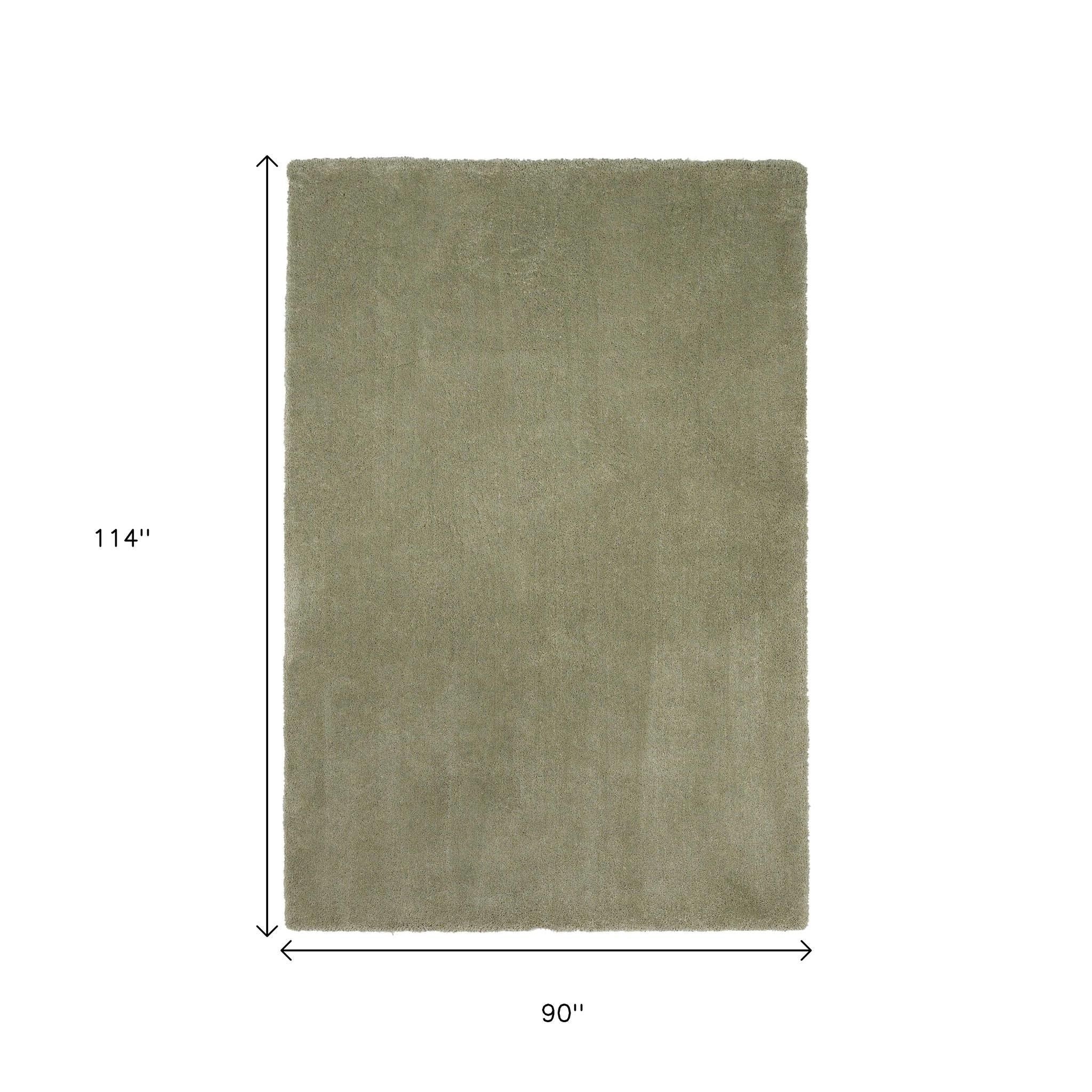 8' X 10' Sage Shag Hand Woven Area Rug-Area Rugs-DECOROLALA