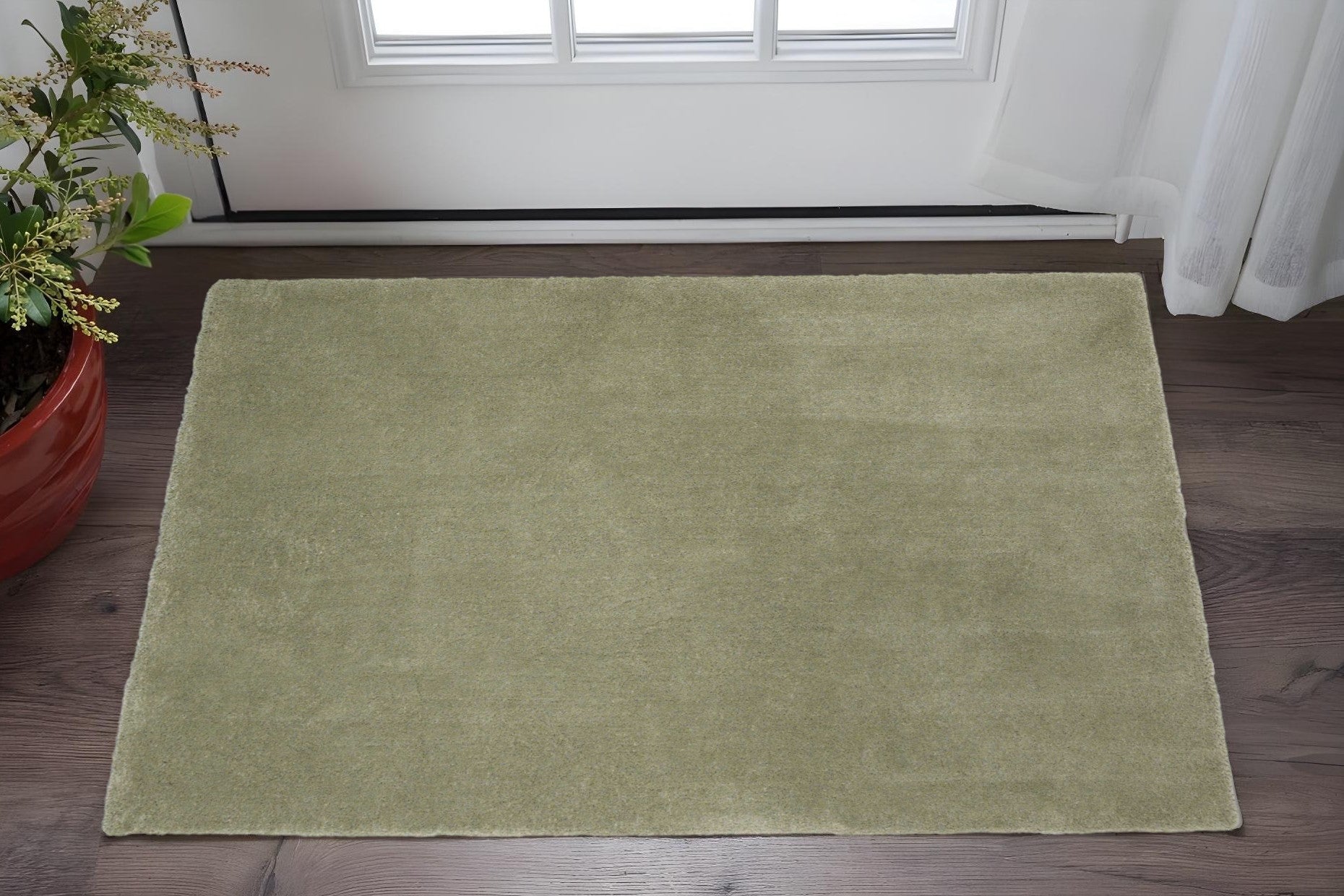 8' X 10' Sage Shag Hand Woven Area Rug-Area Rugs-DECOROLALA