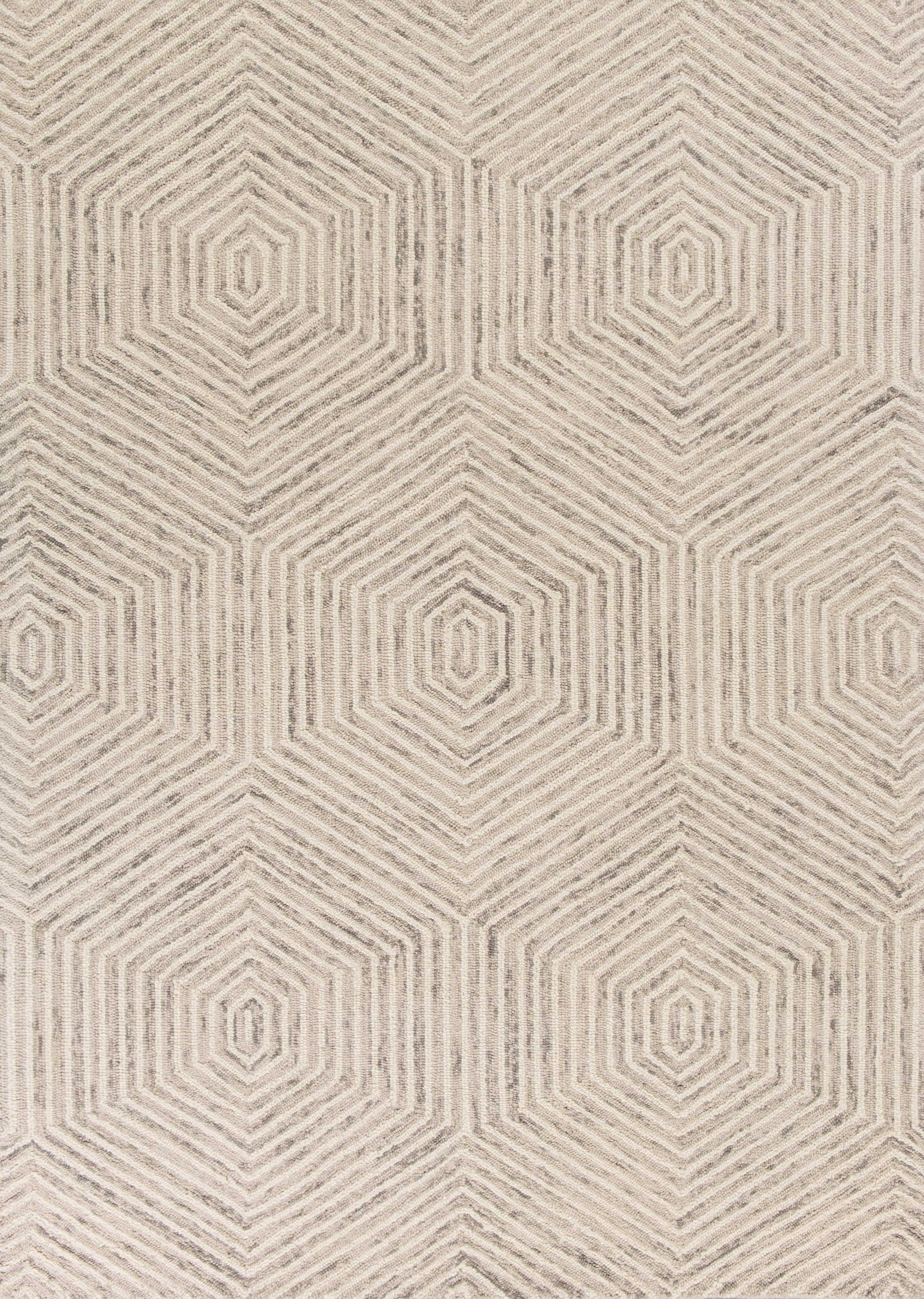8' X 10' Sand And Beige Wool Geometric Hand Tufted Area Rug-Area Rugs-DECOROLALA