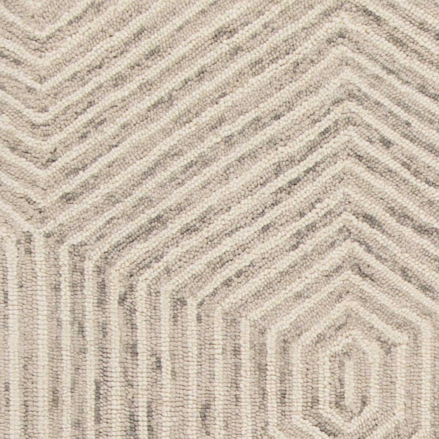 8' X 10' Sand And Beige Wool Geometric Hand Tufted Area Rug-Area Rugs-DECOROLALA