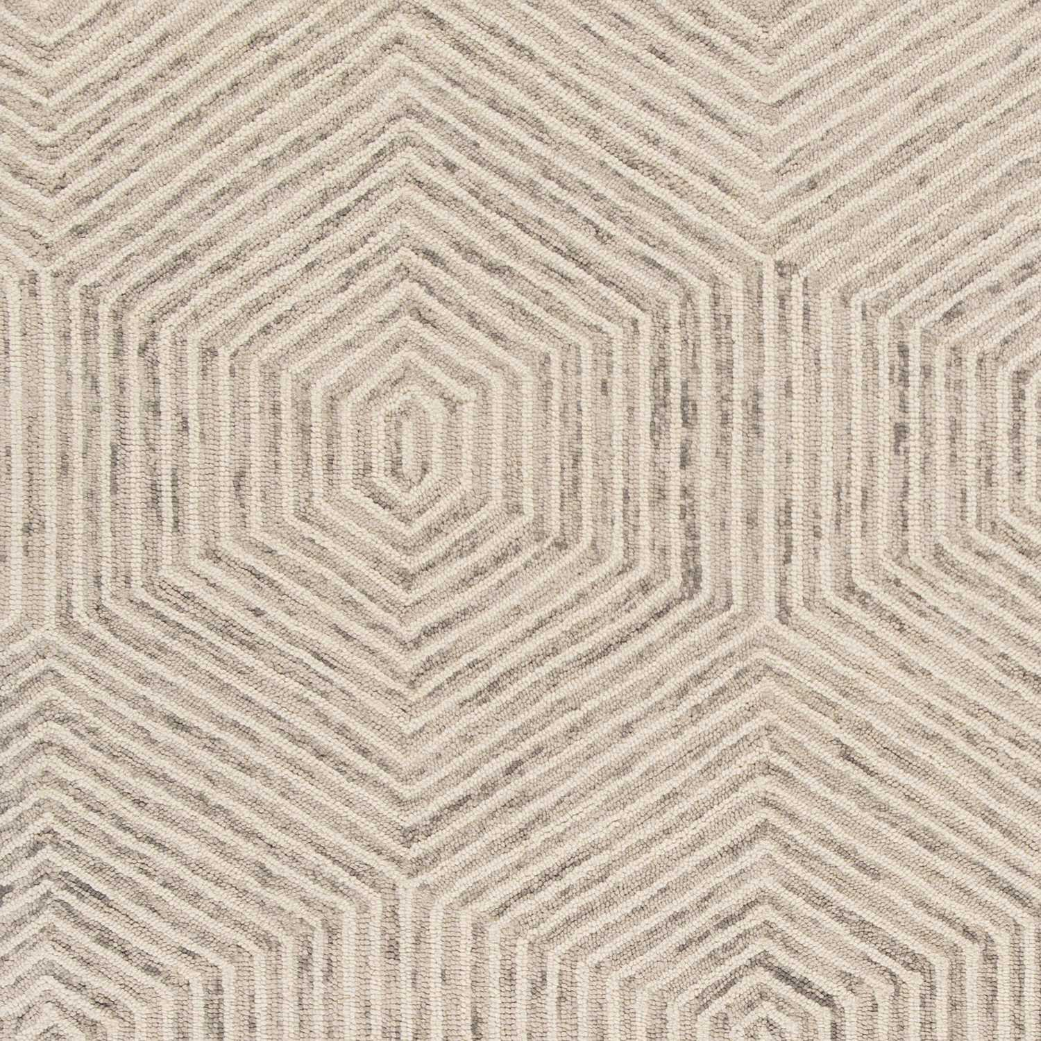 8' X 10' Sand And Beige Wool Geometric Hand Tufted Area Rug-Area Rugs-DECOROLALA