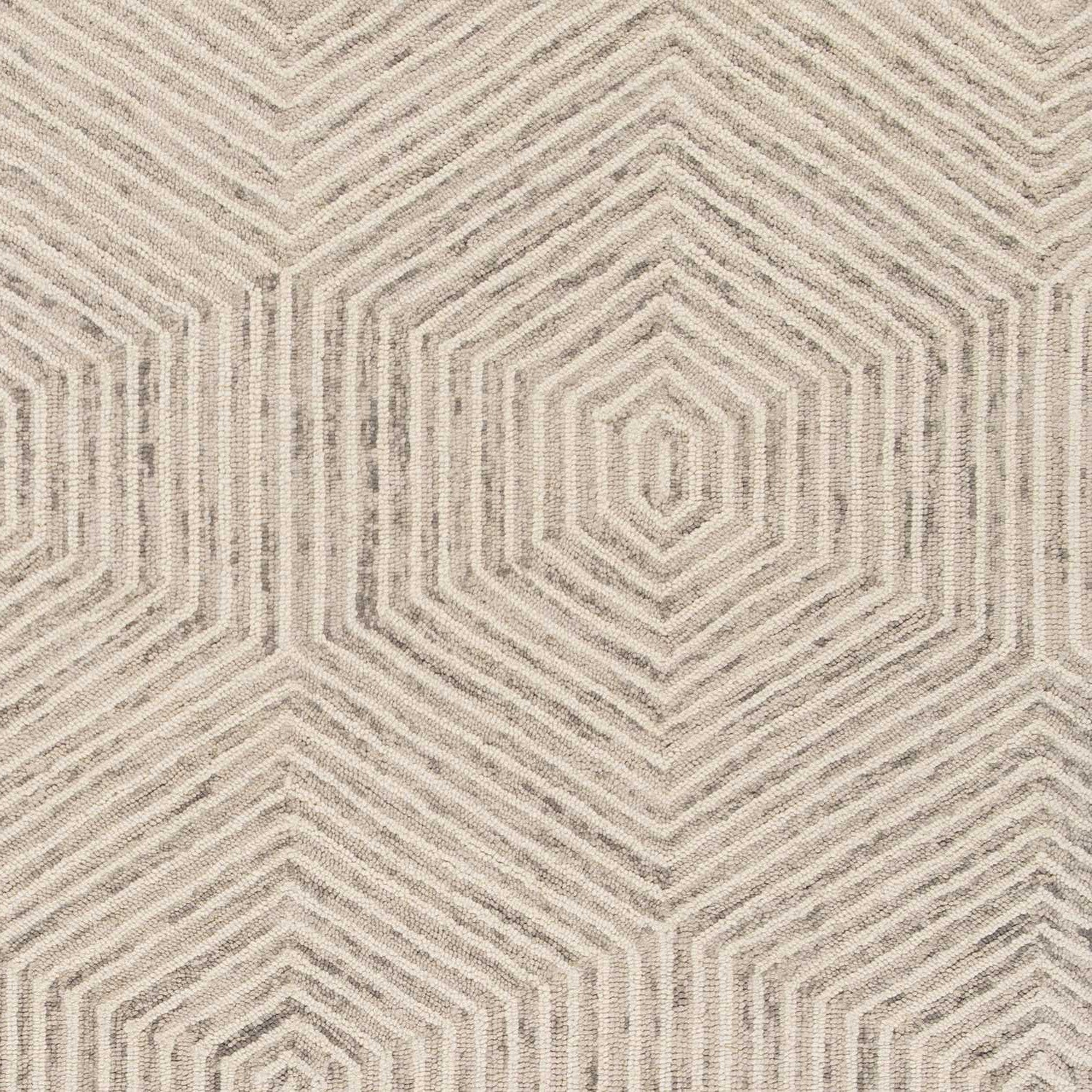 8' X 10' Sand And Beige Wool Geometric Hand Tufted Area Rug-Area Rugs-DECOROLALA