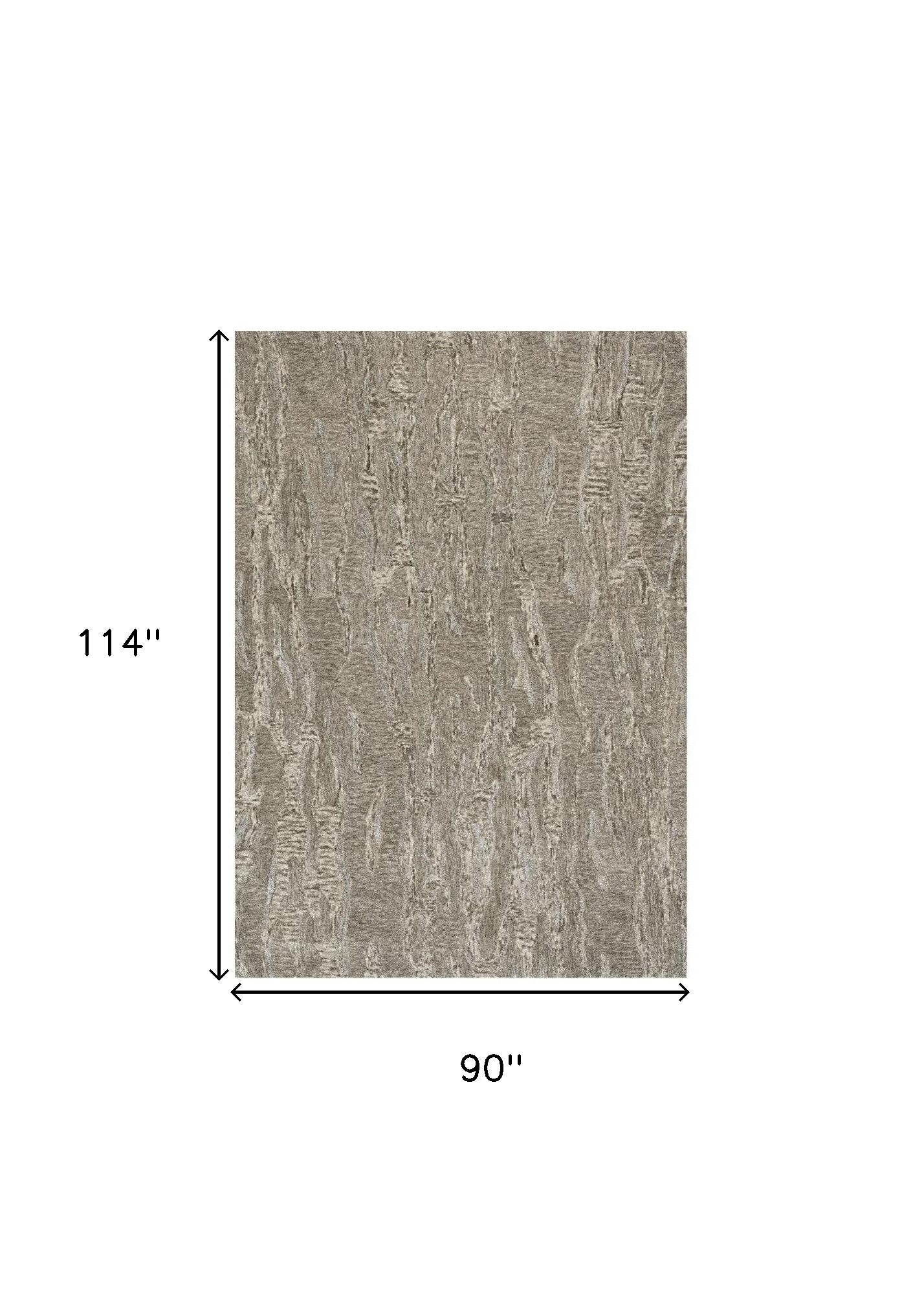 8' X 10' Sand And Gray Abstract Hand Tufted Area Rug-Area Rugs-DECOROLALA