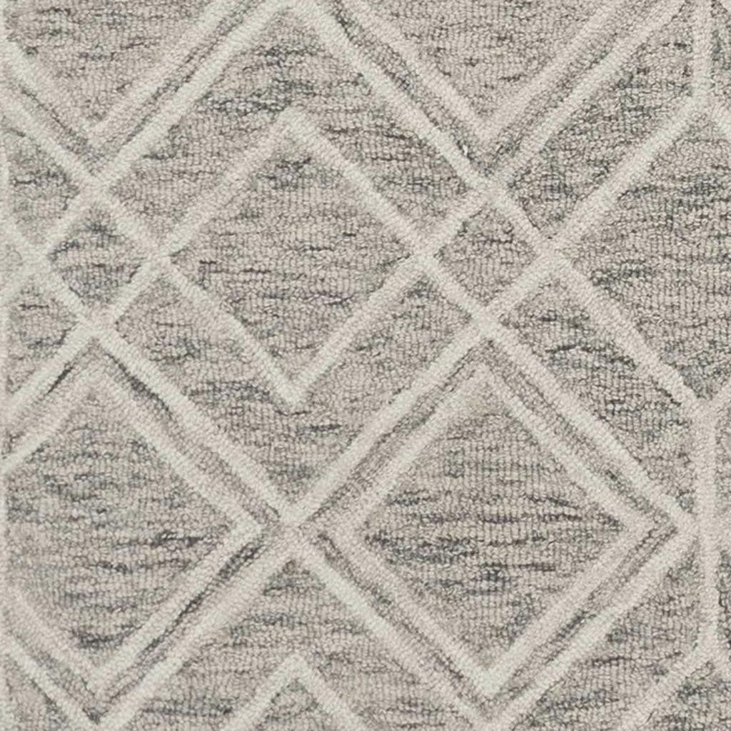 8' X 10' Sand Beige And Ivory Wool Geometric Hand Tufted Area Rug-Area Rugs-DECOROLALA