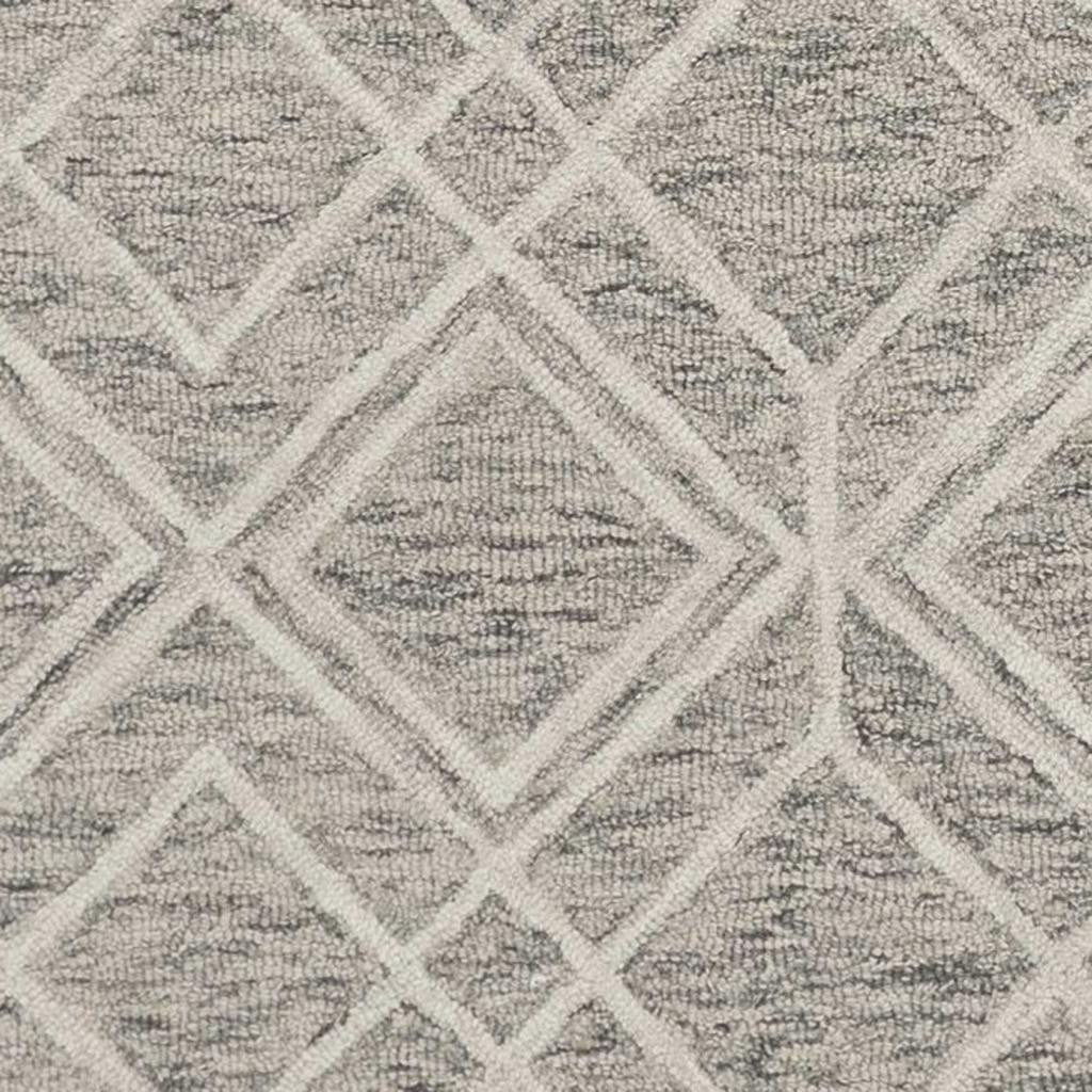8' X 10' Sand Beige And Ivory Wool Geometric Hand Tufted Area Rug-Area Rugs-DECOROLALA