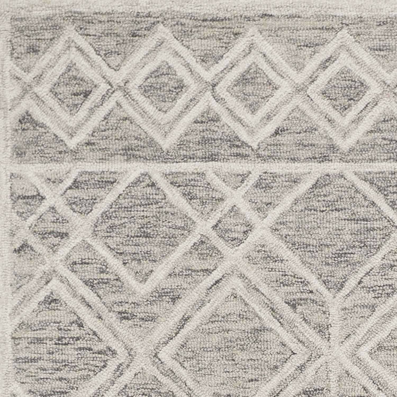 8' X 10' Sand Beige And Ivory Wool Geometric Hand Tufted Area Rug-Area Rugs-DECOROLALA