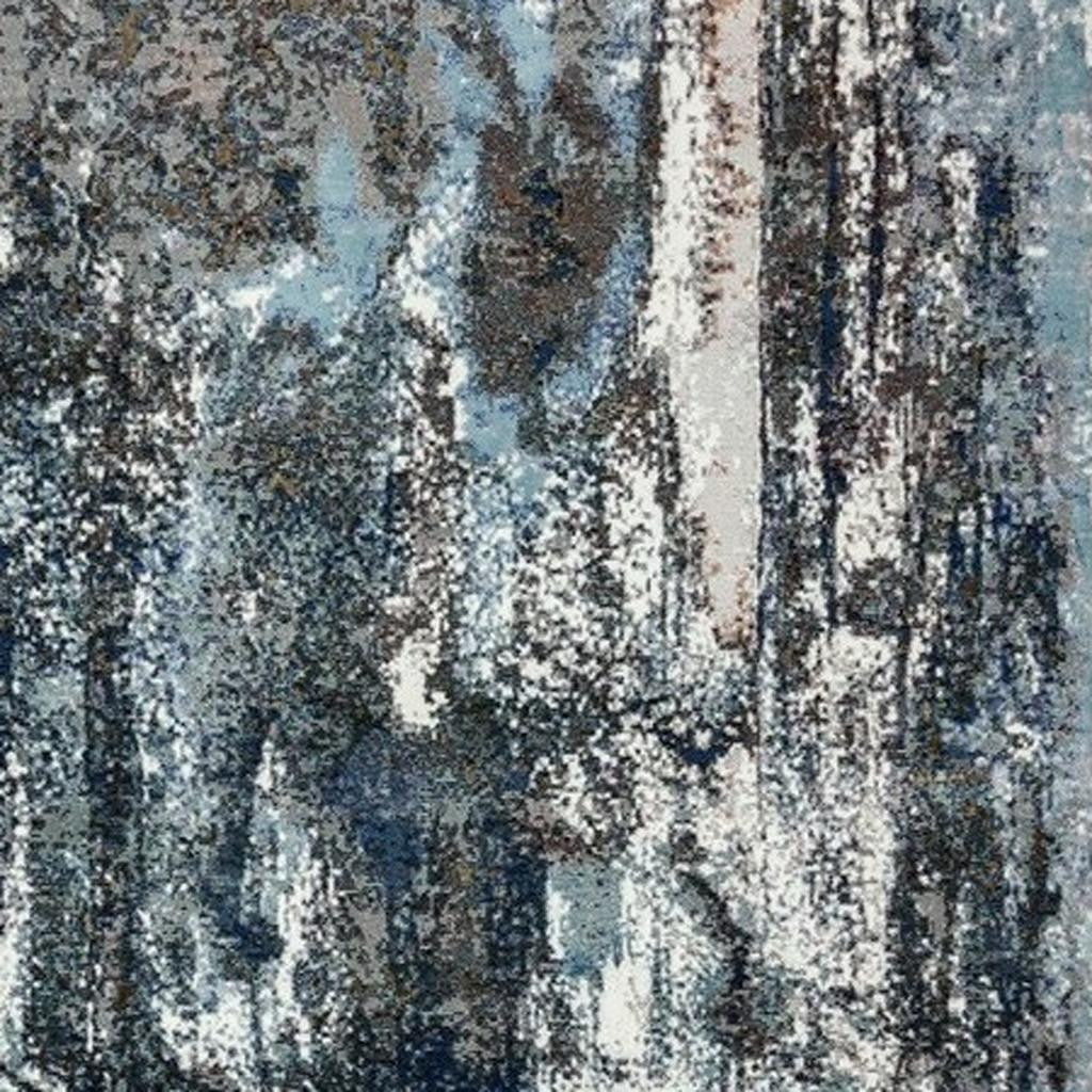 8' X 10' Shades of Blue and Gray Abstract Marble Area Rug-Area Rugs-DECOROLALA