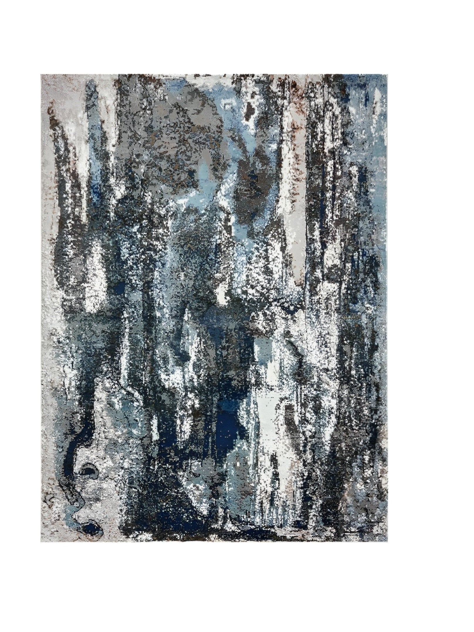 8' X 10' Shades of Blue and Gray Abstract Marble Area Rug-Area Rugs-DECOROLALA