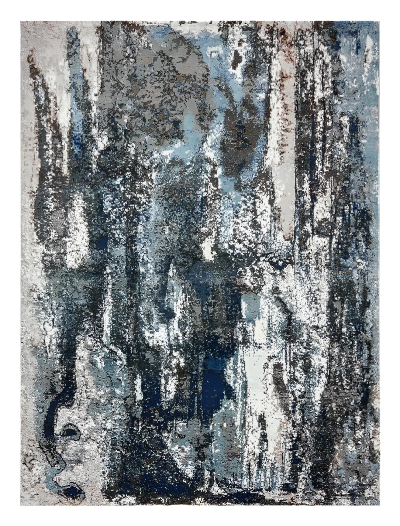 8' X 10' Shades of Blue and Gray Abstract Marble Area Rug-Area Rugs-DECOROLALA