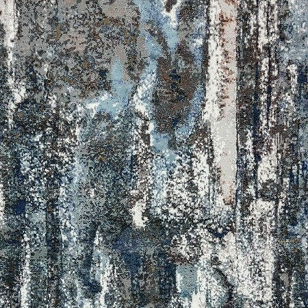 8' X 10' Shades of Blue and Gray Abstract Marble Area Rug-Area Rugs-DECOROLALA