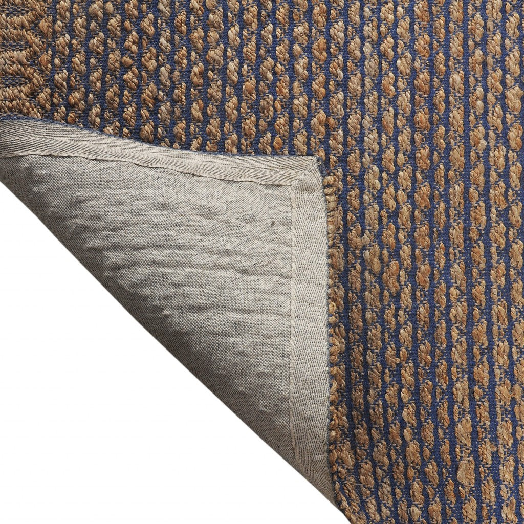 8' X 10' Tan and Blue Detailed Lattice Area Rug-Area Rugs-DECOROLALA