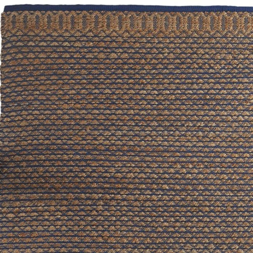 8' X 10' Tan and Blue Detailed Lattice Area Rug-Area Rugs-DECOROLALA