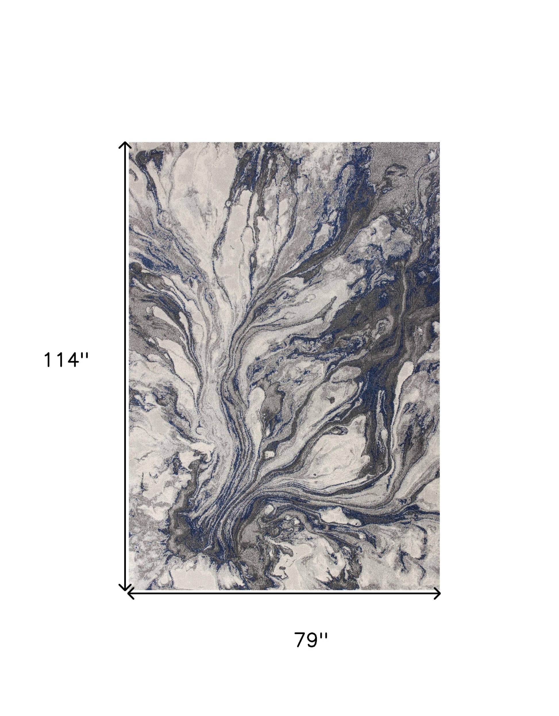 8' X 11' Blue And Gray Abstract Area Rug-Area Rugs-DECOROLALA