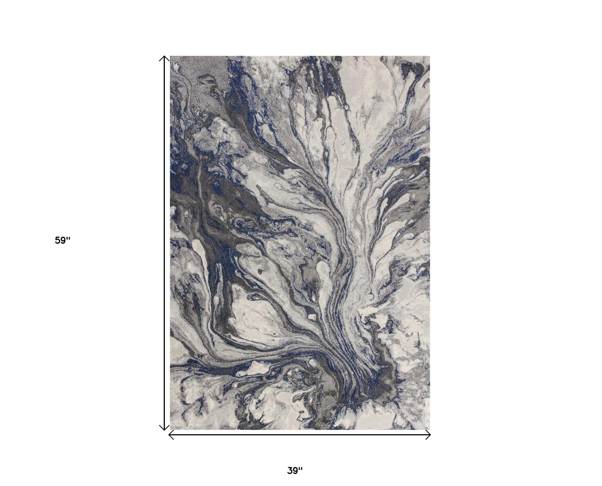 8' X 11' Blue And Gray Abstract Area Rug-Area Rugs-DECOROLALA