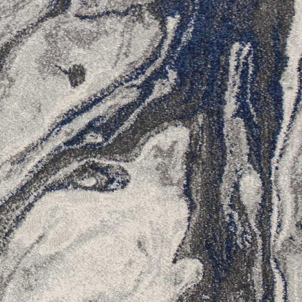 8' X 11' Blue And Gray Abstract Area Rug-Area Rugs-DECOROLALA