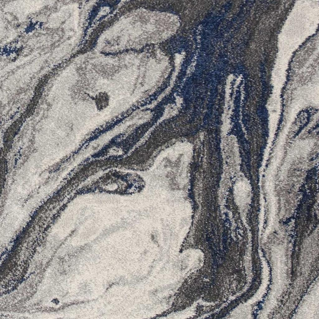 8' X 11' Blue And Gray Abstract Area Rug-Area Rugs-DECOROLALA