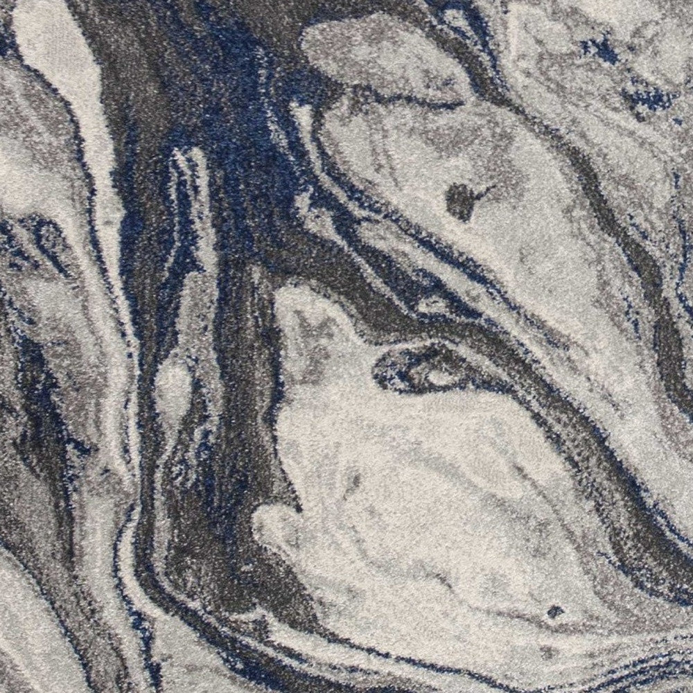 8' X 11' Blue And Gray Abstract Area Rug-Area Rugs-DECOROLALA