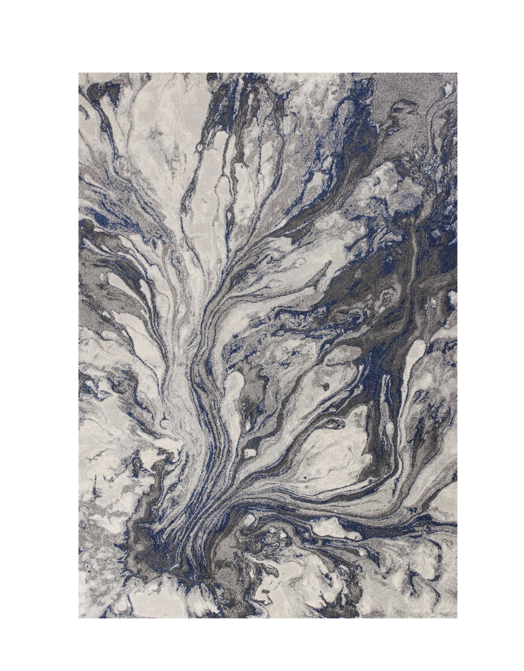 8' X 11' Blue And Gray Abstract Area Rug-Area Rugs-DECOROLALA