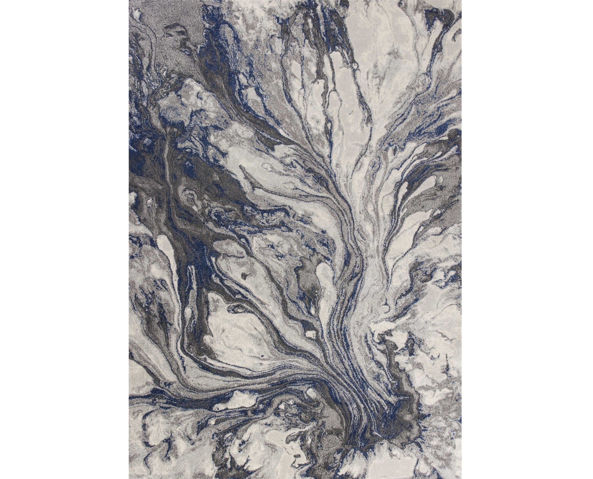 8' X 11' Blue And Gray Abstract Area Rug-Area Rugs-DECOROLALA