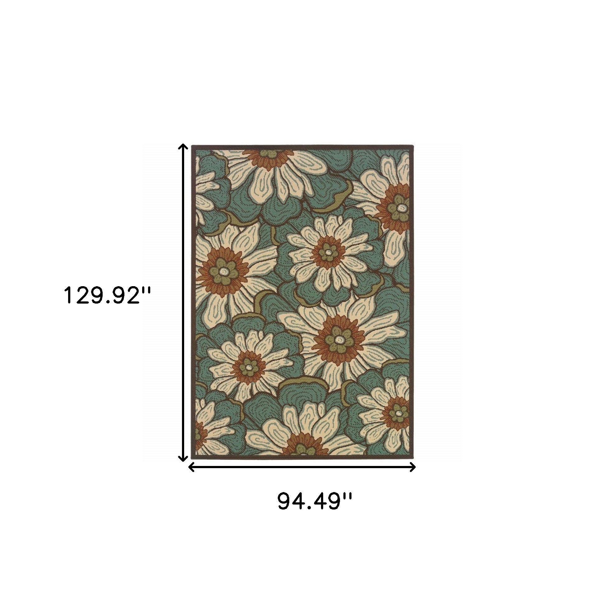 8' X 11' Blue Indoor Outdoor Area Rug-Outdoor Rugs-DECOROLALA