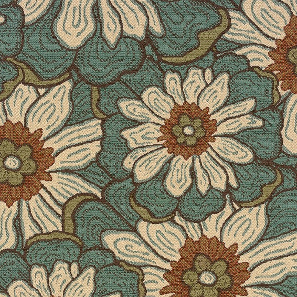 8' X 11' Blue Indoor Outdoor Area Rug-Outdoor Rugs-DECOROLALA